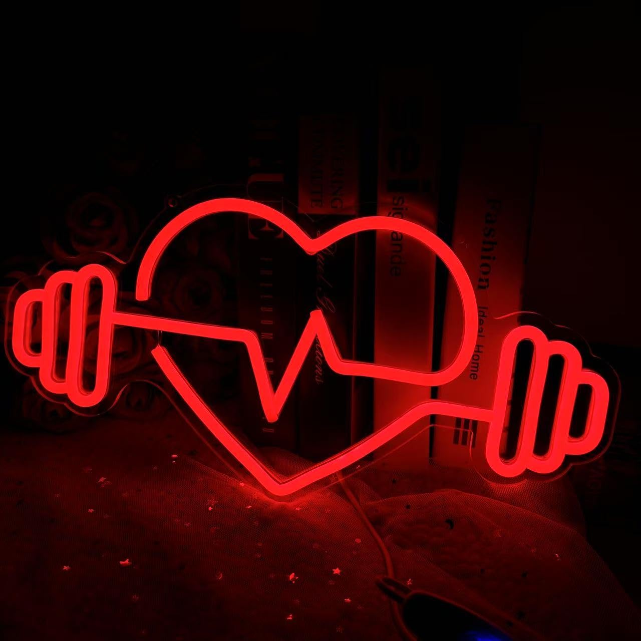 GYM neon sign Dumbbell neon light,Fitness Neon Sign Gym Wall Sign Gym Open Wall Art Decor Gift for Her, Christmas Gift, Bedroom Neon Sign