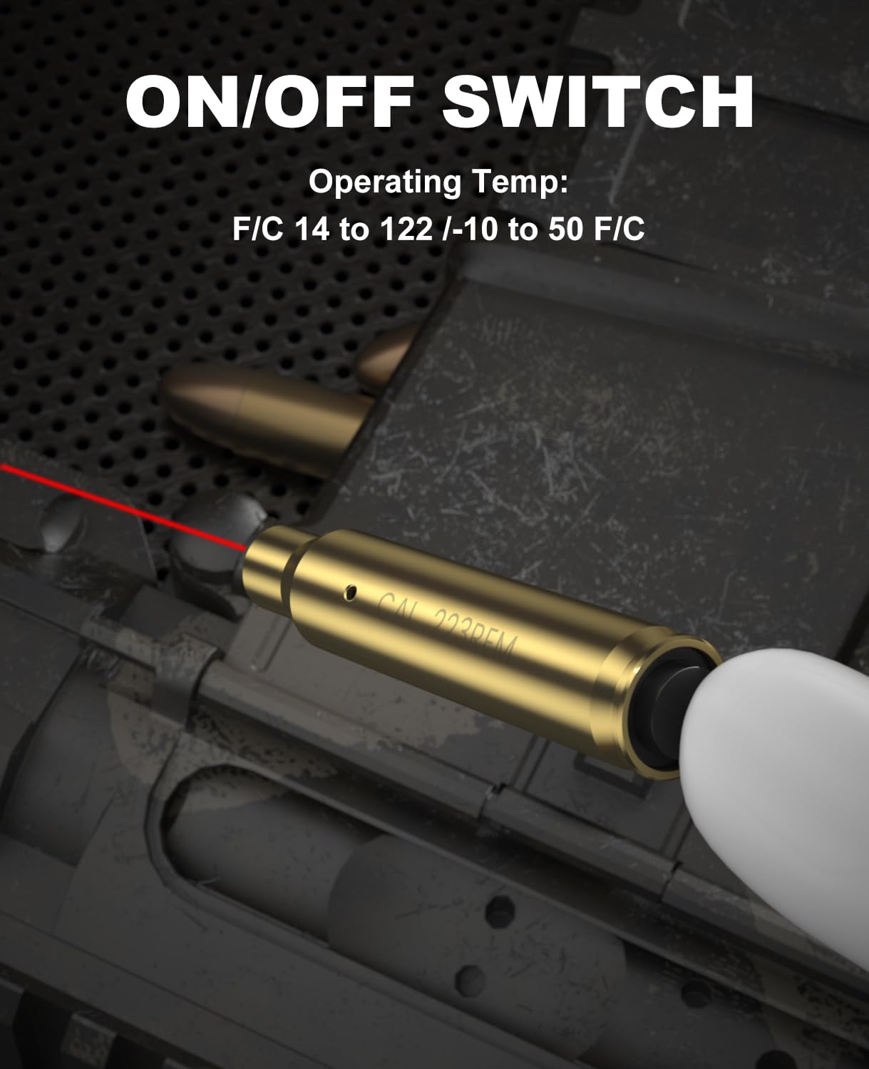 Feyachi Red Bore Sighting Laser 223 5.56mm Switch Design Laser Boresighter with 3 Sets of Batteries