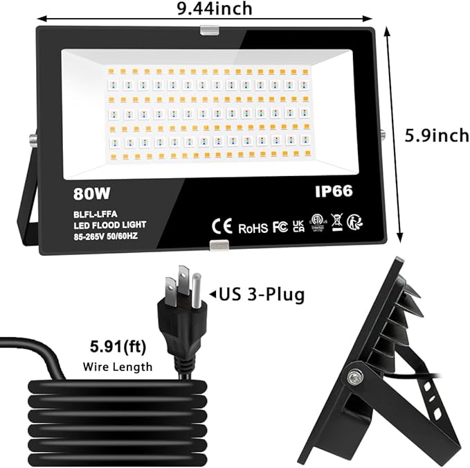 LED Flood Light Outdoor 800W Equivalent 8000LM Smart RGB Landscape Lighting with APP Control, DIY Scenes - Timing - 5700K Daylight White - Color Changing Uplight, IP66 Waterproof US Plug MELPO(2Pack)