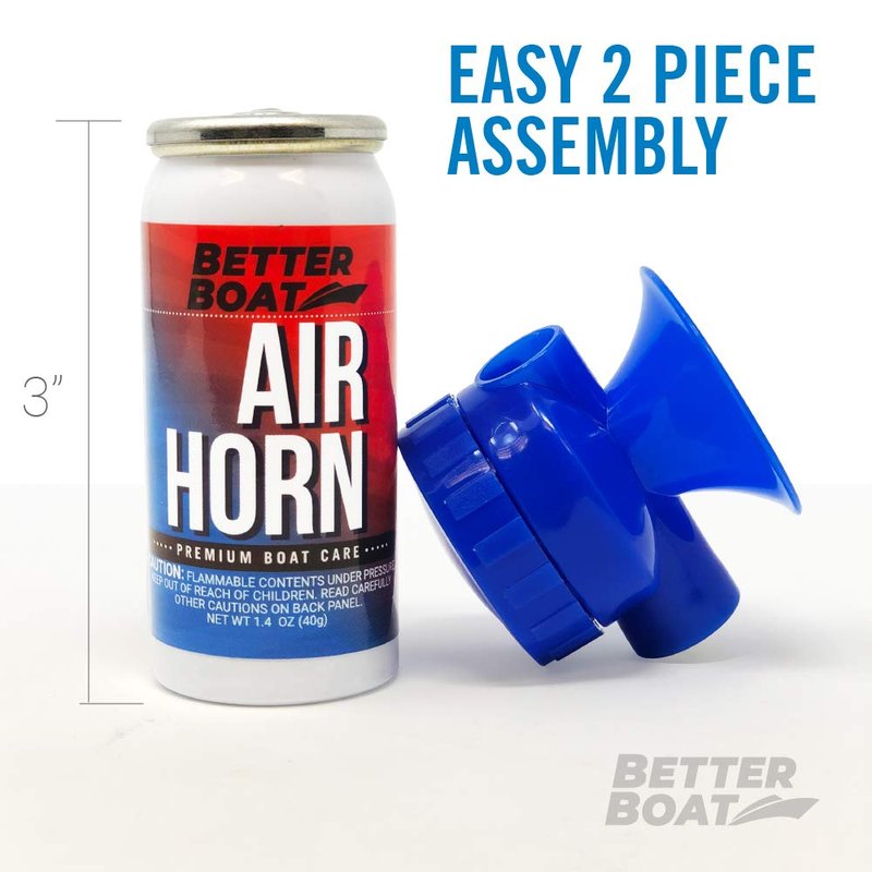Air Horn 1.4 oz 120 dB, Compact Emergency Signal Horn for Boating Safety Walking Camping, Handheld Fog Horn Heard 1/2 Mile, Made in USA - Better Boat