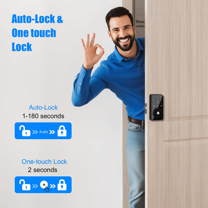 Smart Lock, 4-in-1 Keyless Entry Door Lock for Front Door, 6 Digital Code Door Lock with Keypad, Bluetooth Smart Deadbolt, App Control