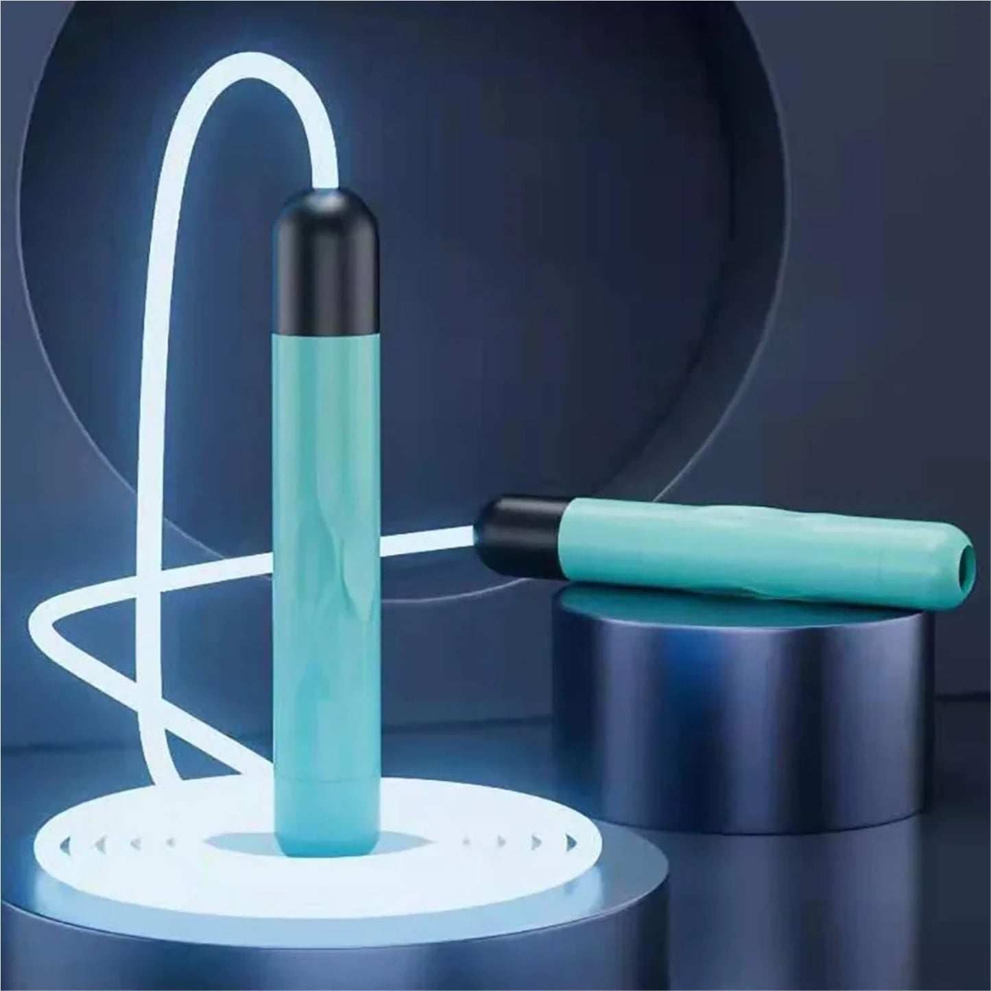 LED Night Glow Jump Ropes Glowing Skipping Rope for Adjustable Adults Portable Training Sports Fitness Equipment(Green)