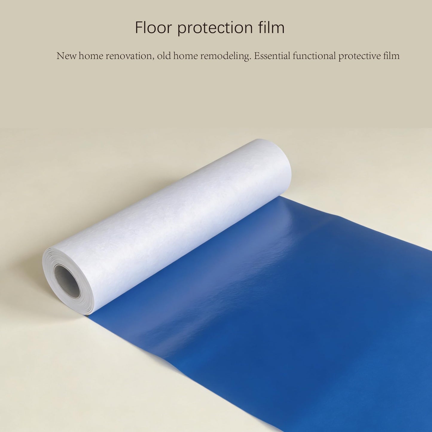 Floor Protection Film, 35.4" x 110' (320 Sq Ft) Non-Adhesive Heavy Duty Floor Protector Mat, Waterproof, Anti-Slip, Scratch & Paint Resistant for Hardwood, Tile, Marble, Construction, Renovation