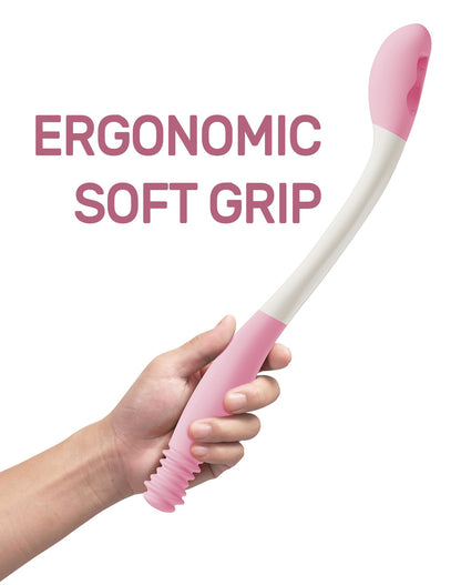 Hovluz Butt Wiper Tool, 15.7" Comfort Wipe Toilet Aid for Wiping Bottom, Bottom Buddy Wiping Aid for Disabled, Elderly, Overweight, Pregnant People, Easy to Use Bottom Buddy Wiping Assist Tool Pink