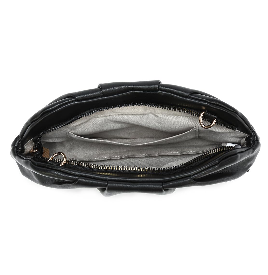 Dreubea Women's Fashion Cloud Shape Evening Bag Charming Fold Leather Clutch Handbag with Chain Beige