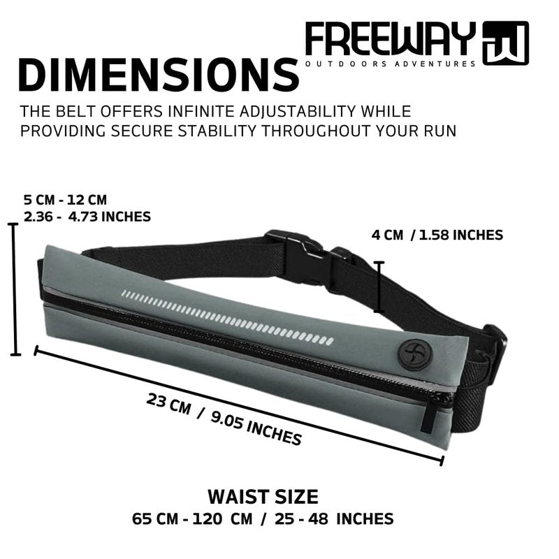 Lightweight Running Belt - Ergonomic Single or Double for Man and Woman - Perfect for running, training, sports (Single, Gray) designed for carrying Phone, Keys & Essentials - For All Cell Phones