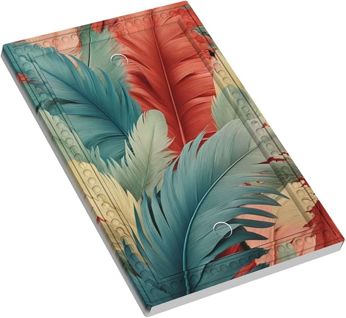 Colorful Feathers Blue Red Light Switch Covers No Device Wall Plate 1 Gang Decorative Blank Switchplate Electrical Faceplate for Country Living Bedroom Decor