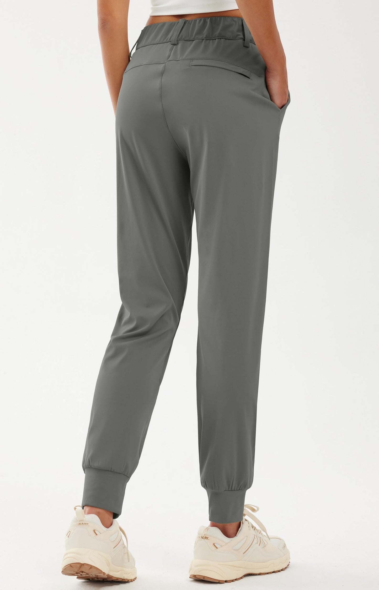 Libin Women's 4-Way Stretch Golf Joggers Pants with Pockets, Tapered Athletic Running Sweatpants, Work Dress Casual Slacks for Women, Grey M