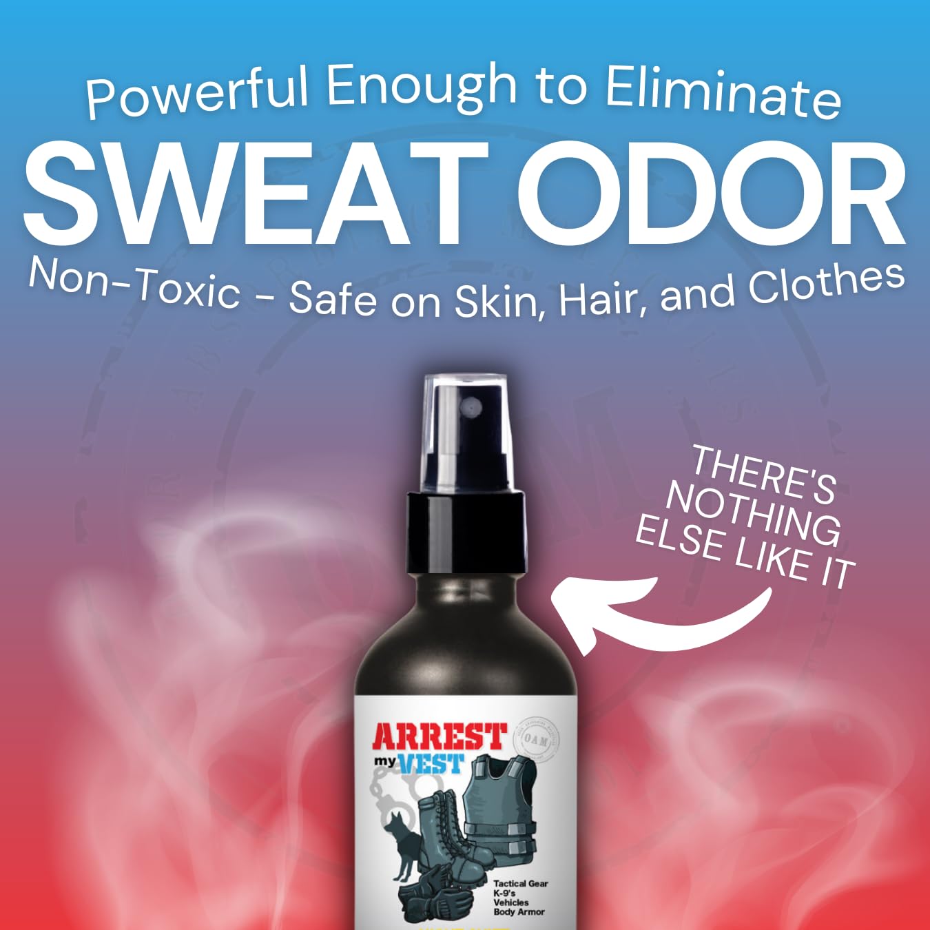Arrest My Vest Military Grade Odor Eliminating Spray for Body Armor, Tactical Gear, and K9 Equipment. Safe on All Ballistic Vests, Fabrics, & Police Gear - 6 Pack Mix 4 oz Bottles