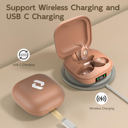 Wireless Ear buds Bluetooth Earbuds Wireless Charging Case Waterproof Headphones Built in Microphone Stereo Bass 64H Playback LED Power Display for iPhone Android Phones Computer Sports Gaming Workout