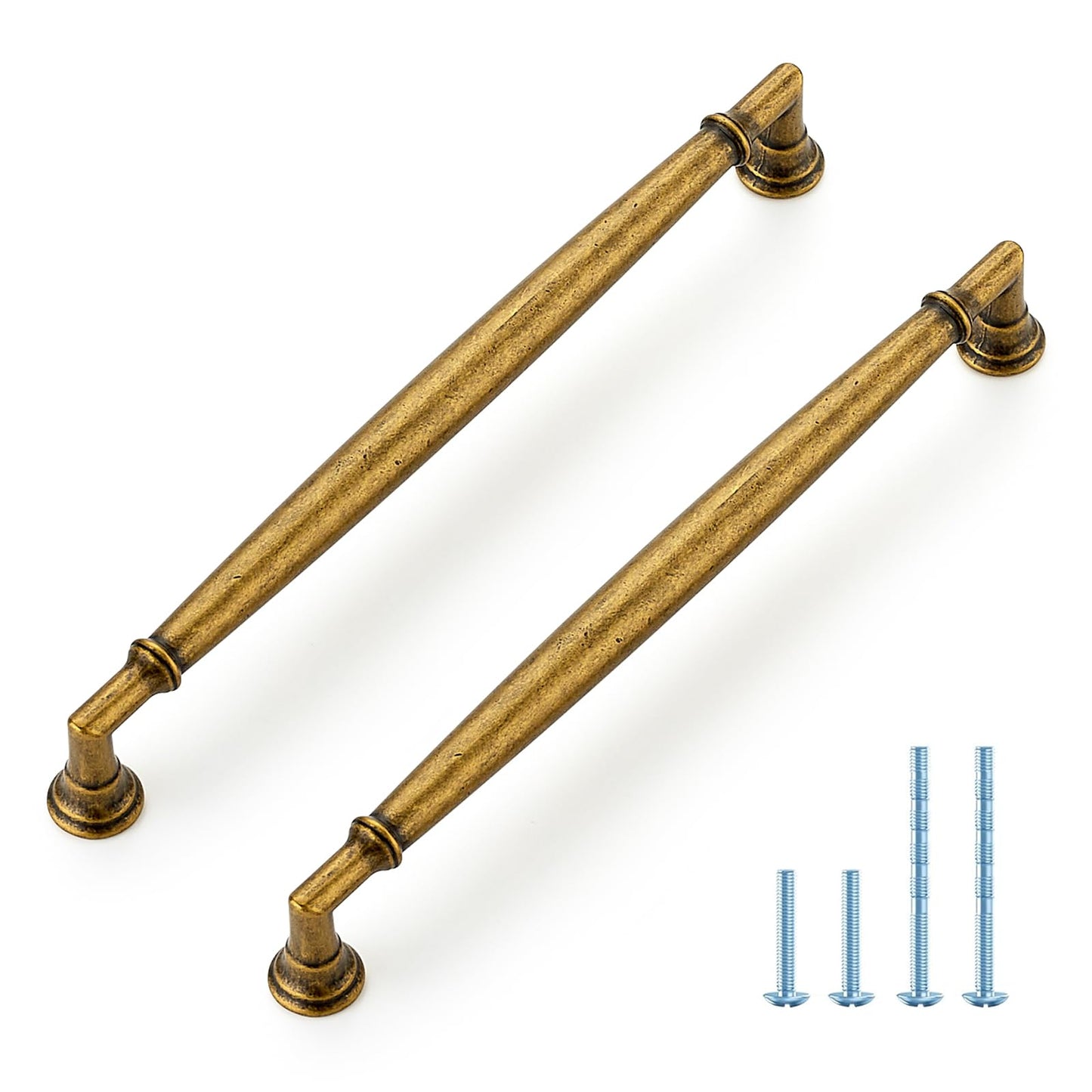 HOME EDIT 10 Pack 7-1/2 Inch Antique Brass Cabinet Handles Solid Zinc Alloy Pulls for Kitchen, Dresser, Closet & Bathroom Cabinets Hardware