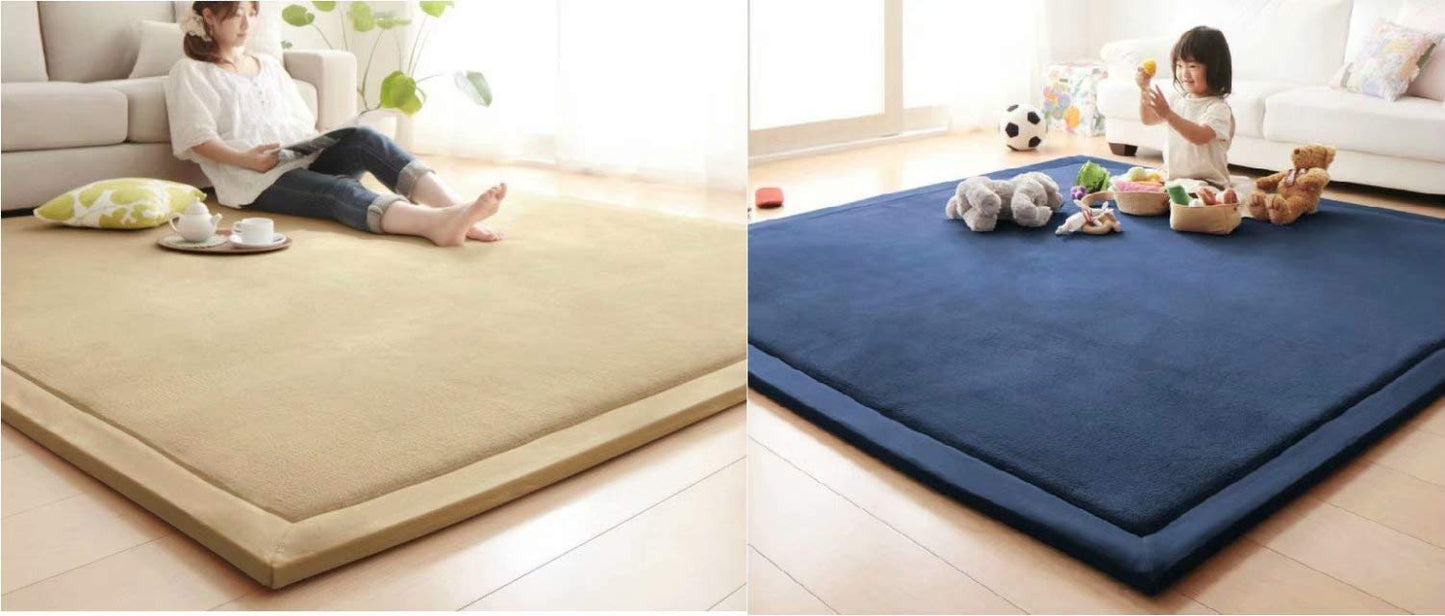 V-mix Children's Plush Foam Play Rug for Baby, Toddler, and Kids - Cushy Soft & Thick Hypoallergenic, Non-Toxic, Reversible Exercise & Yoga Mat