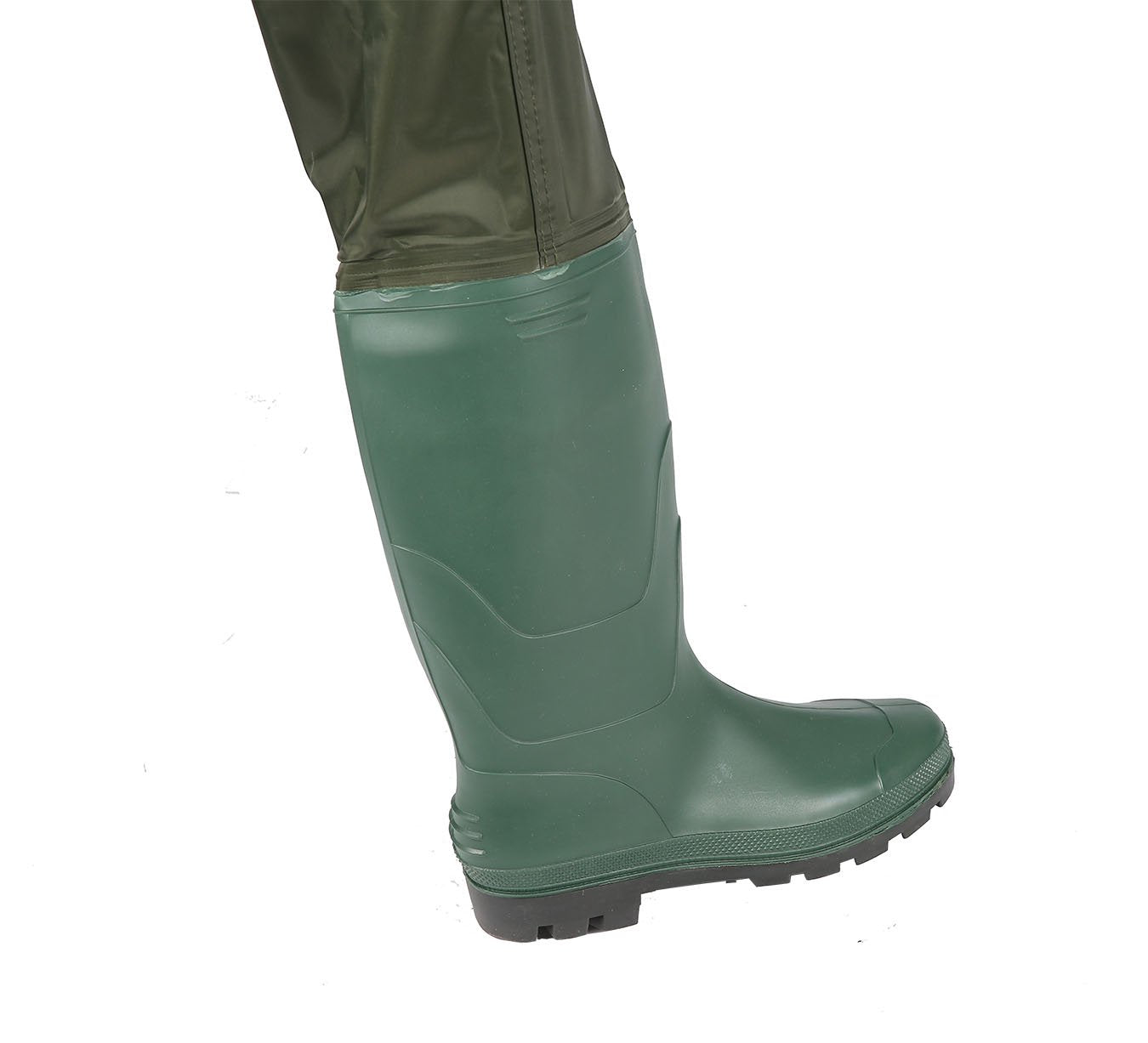 Ouzong Bootfoot Fishing Chest Waders for Men Women with Boots 2-Ply Nylon/PVC Waterproof Hunting Waders with Boots Hanger (Green-010)