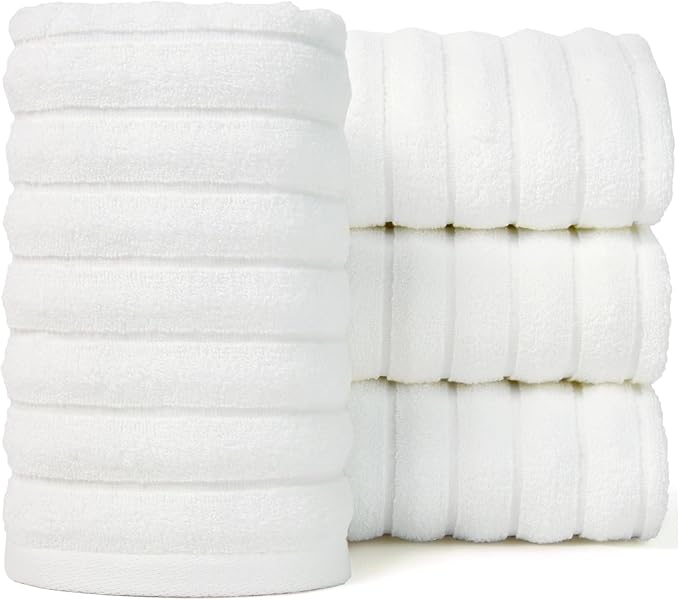 Jacquotha Luxurious 4-Pack Ribbed Striped Hand Towels – Hotel & Spa Premium