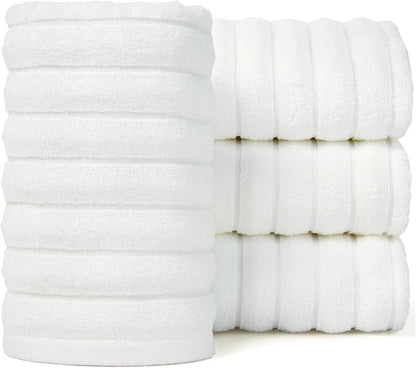 Jacquotha Luxurious 4-Pack Ribbed Striped Hand Towels – Hotel & Spa Premium