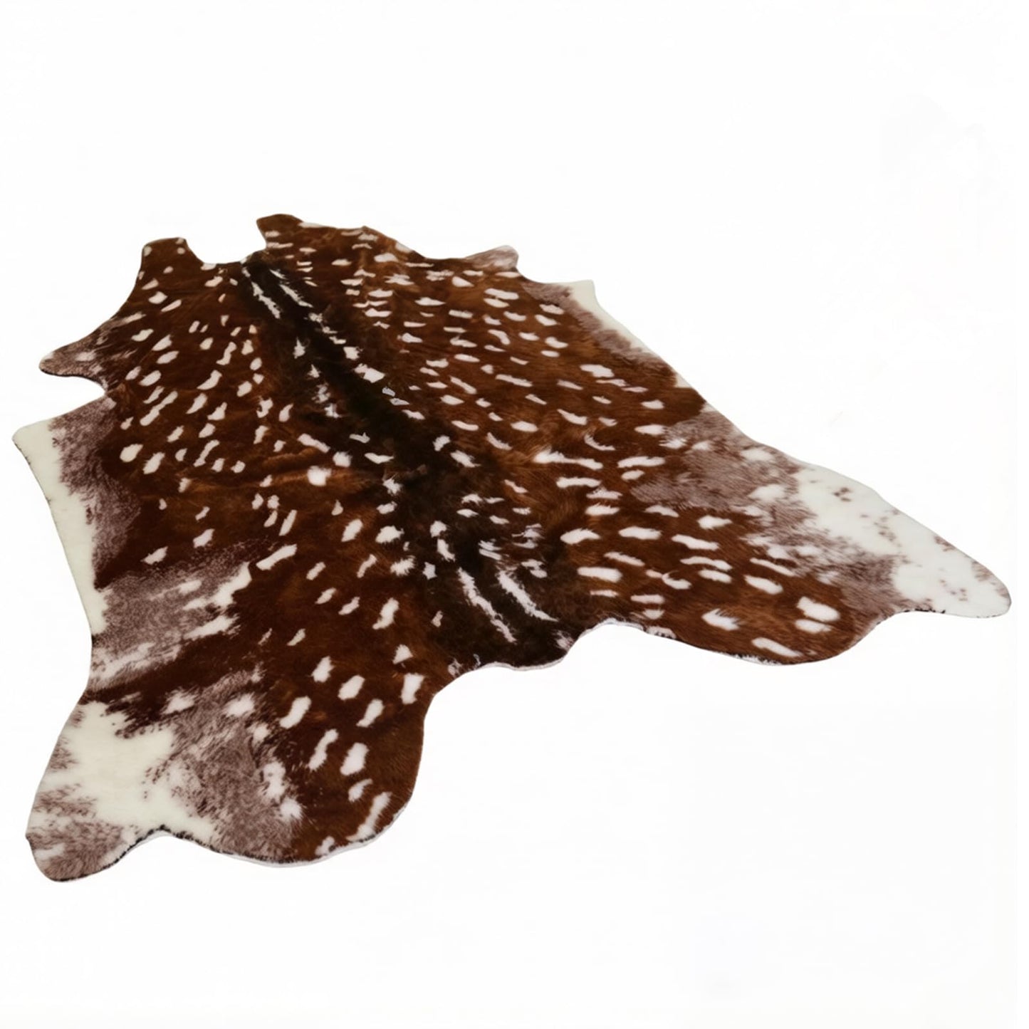 Faux Cowhide Rug Animal Skin Area Rug Deer Rug Cow Hides and Skins Mat Sika Deer Carpet for Home Livingroom 6.1x5ft