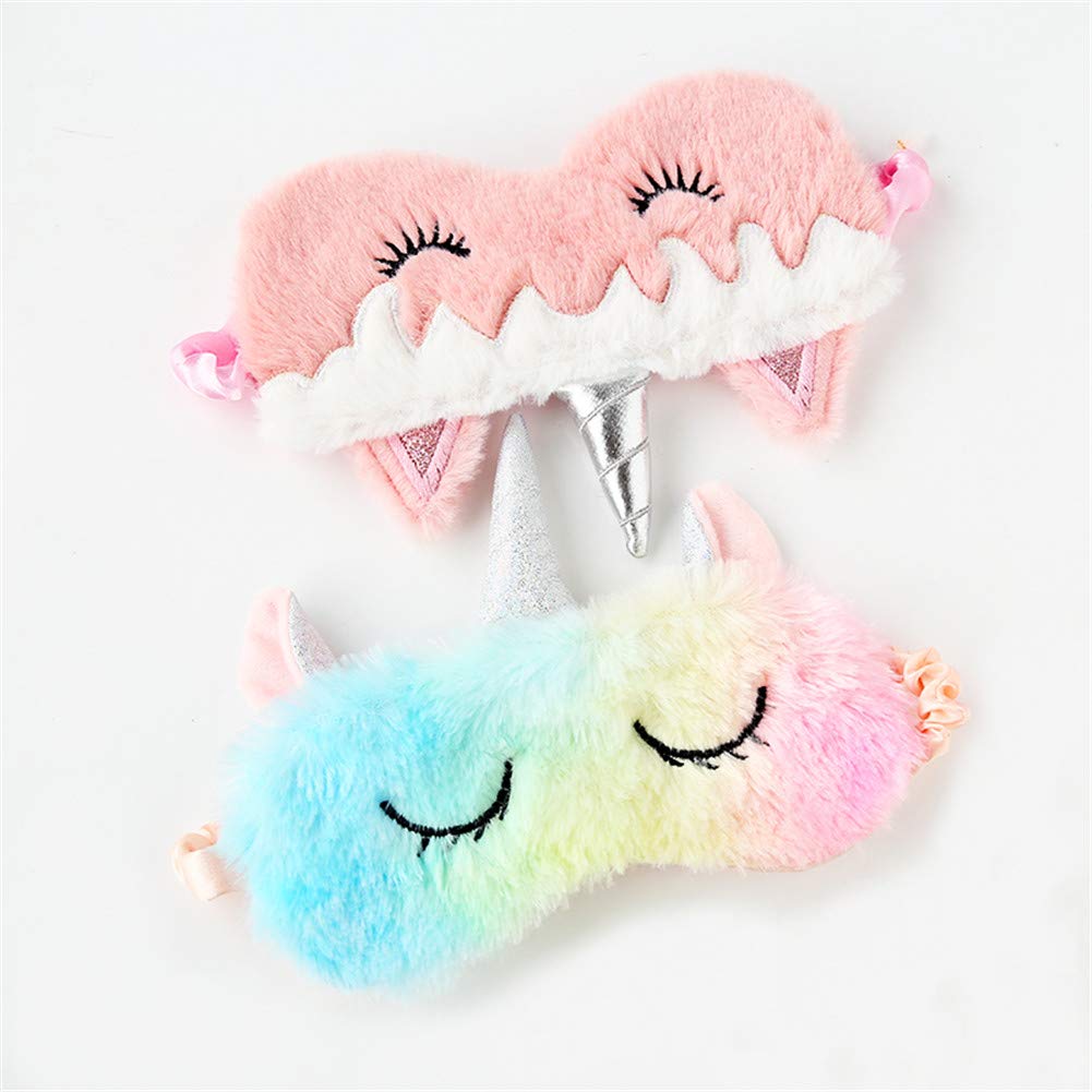 Cute Animal Sleeping Mask Soft Plush Blindfold Cute Rabbit Panda Koala Eye Cover Eyeshade for Kids Teens Girls Women (Flamingo)