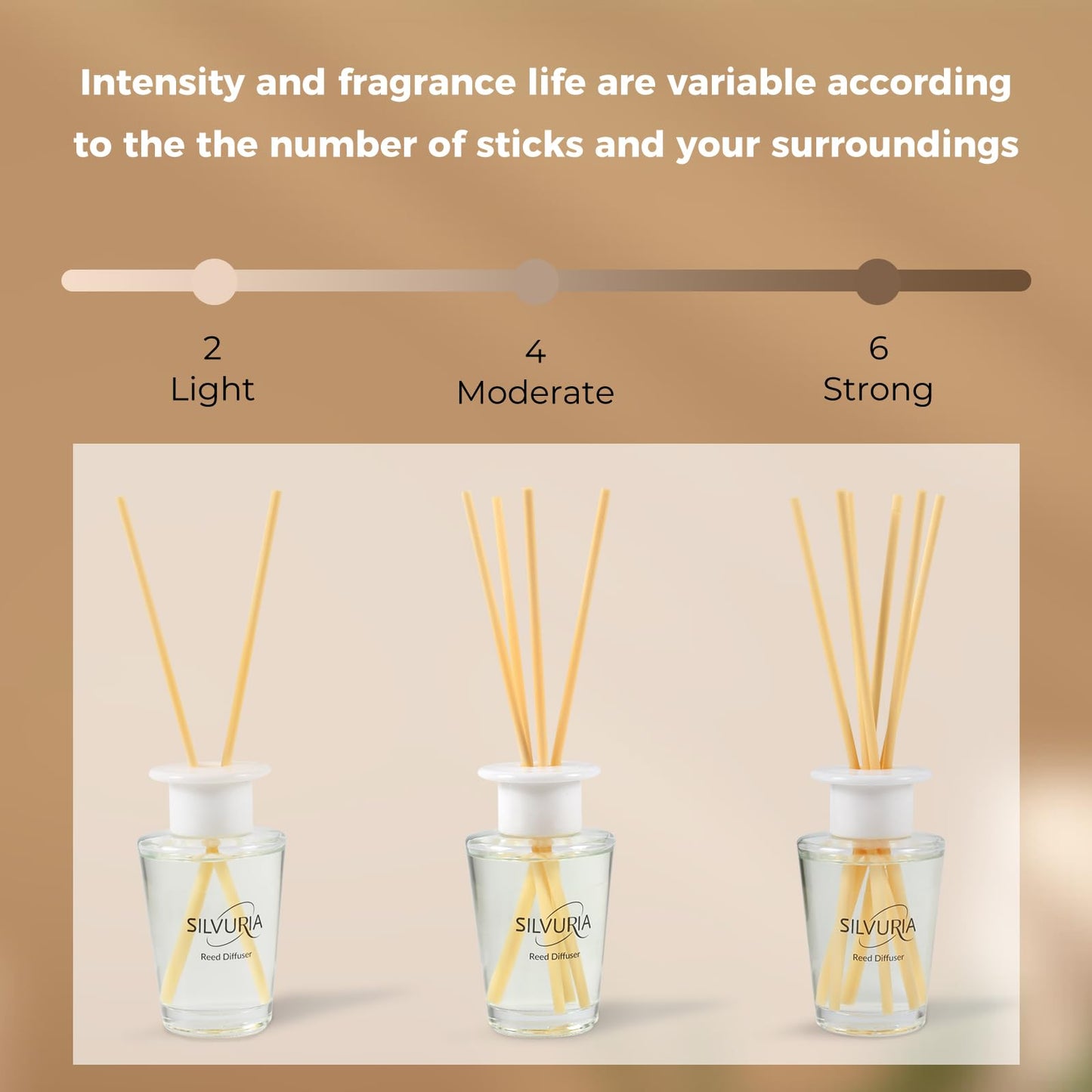 SILVURIA Lavender Eucalyptus Essential Scented Oil Reed Diffuser Set,3.38 fl.oz(100ml) with 6 Sticks,Home Fragrance for Office,Bedroom,Bathroom Decor