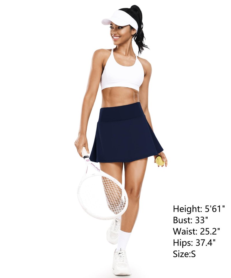 FULLSOFT Women's Tennis Golf Skirts with Pockets High Waisted Pleated Athletic Skorts Shorts for Pickleball Workout(White,Medium)