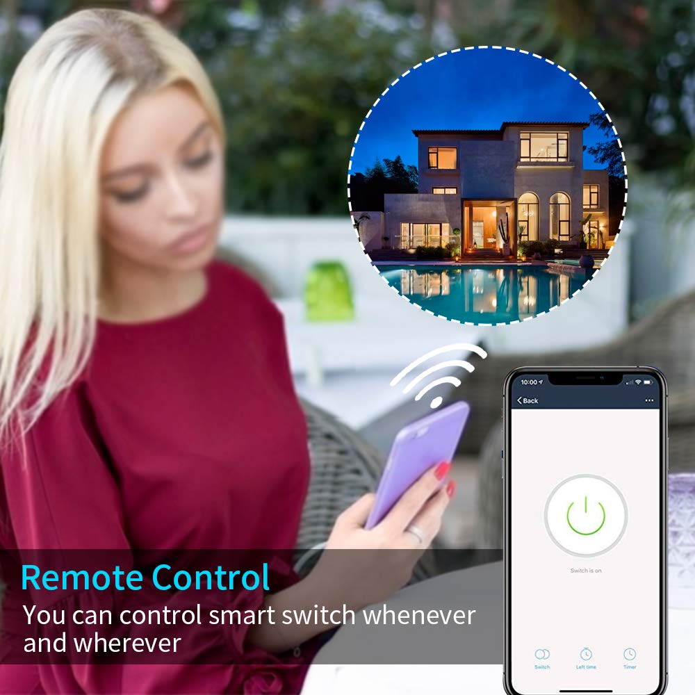 Smart Light Switch, Compatible with Alexa, Google Assistant, IFTTT, WiFi Light, Neutral Wire Required, Schedule Setting APP Remote Control, ETL, No Hub Required (Smart Switch 2pack)