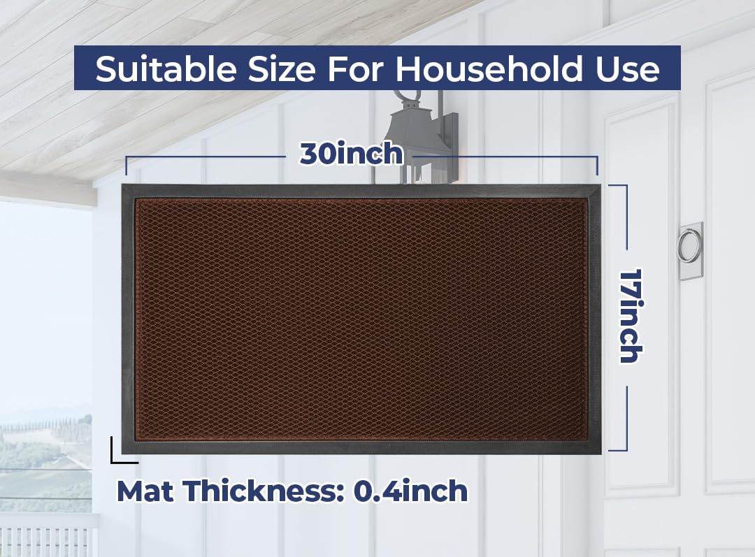 Muddy Mat® Meshy Mat™ Door Mat Heavy-Duty Quick-Dry Floor Mat, Sand & Dirt Trapper for Indoor & Outdoor, Ideal for Entrance, Mudrooms,Patios & Garages,Low-Profile,Non-Slip,Washable– Brown 17"x30"x0.4"