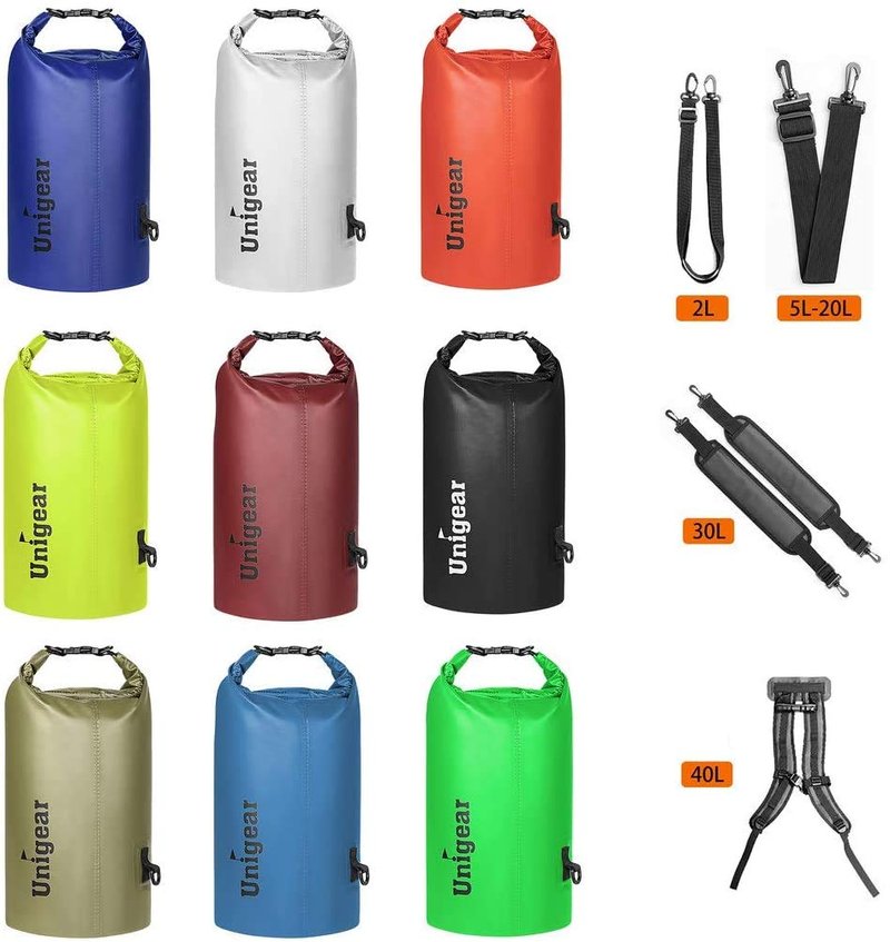 Unigear Dry Bag Waterproof, Floating and Lightweight Bags for Kayaking, Boating, Fishing, Swimming and Camping with Waterproof Phone Case (Black, 30L)
