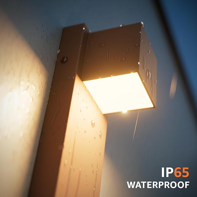 4 Pack 13" Modern Outdoor Led Wall Light,16W 3000K 1200Lumen Porch & Patio Hardwired Wall Mount Wall Sconces,Exterior IP65 Waterproof Aluminum Wall Lamp for Front Door Garage Garden(Rust)