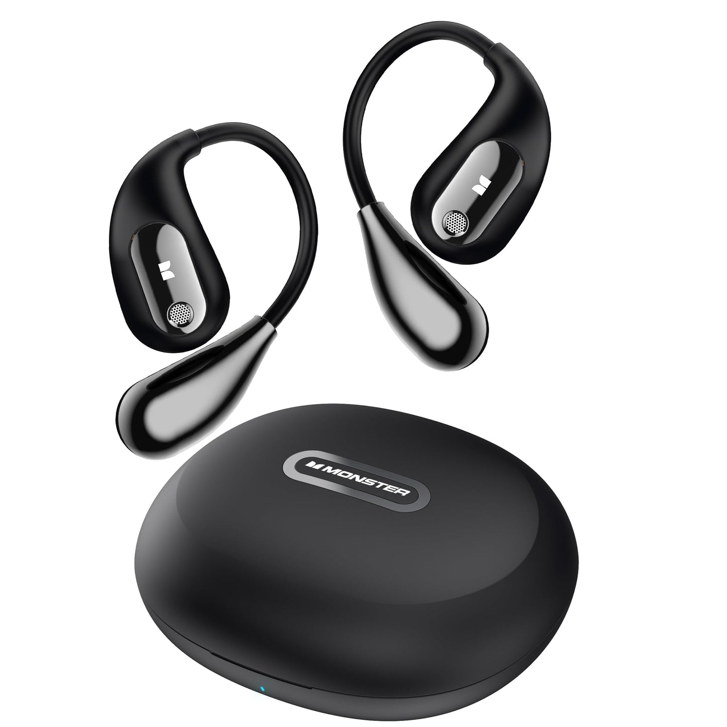 Monster Open Ear AC210 Headphones, Bluetooth 5.4 Earphones Stereo Sound, Wireless Headphones 30 Hours Playback, Type-C Charging, IPX5 Waterproof Open Ear Earbuds,Black