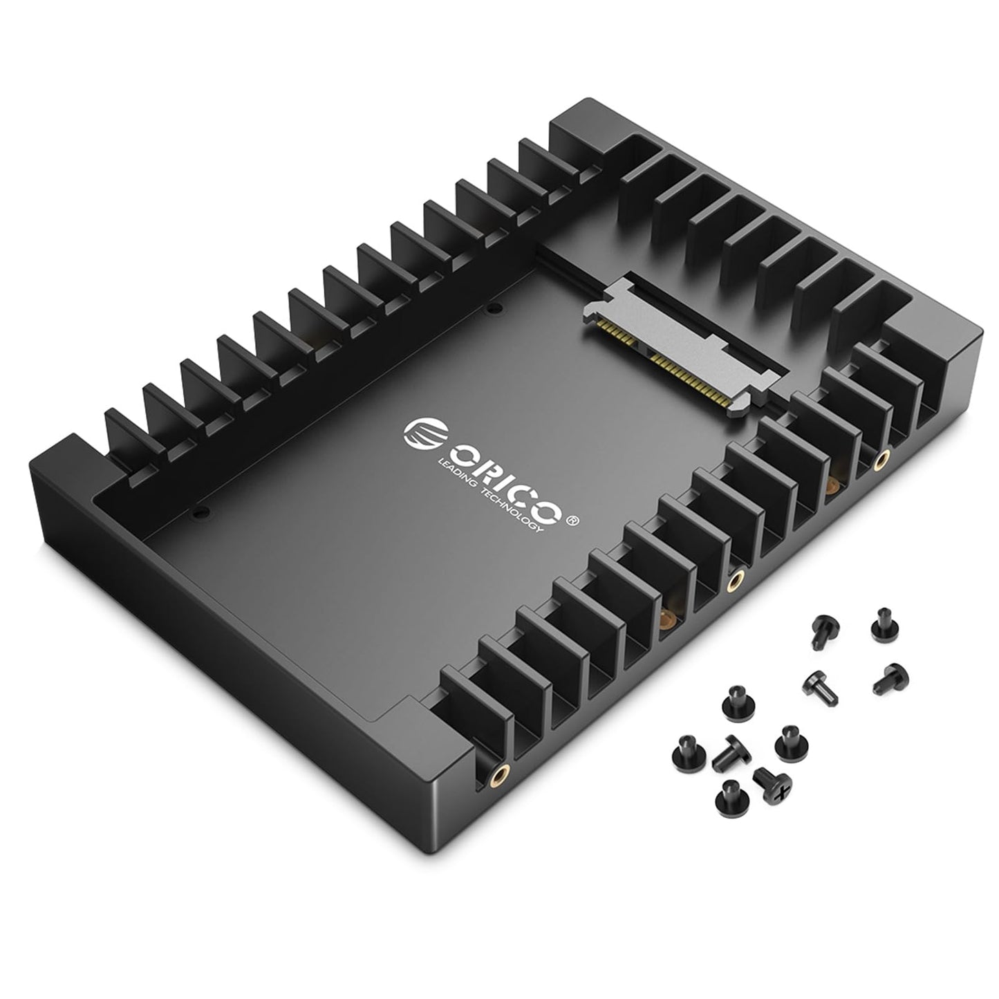 [2Packs] ORICO 2.5 SSD SATA to 3.5 Hard Drive Adapter Internal Drive Bay Converter Mounting Bracket Caddy Tray for 7 / 9.5 / 12.5mm 2.5 inch HDD / SSD with SATA III Interface(1125SS-2)