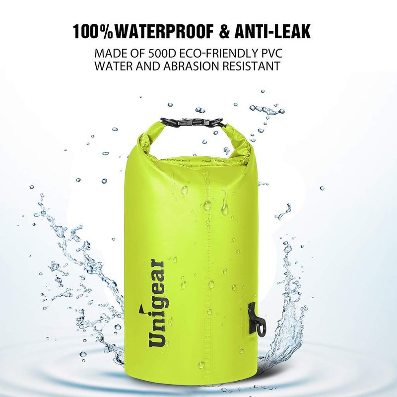 Unigear Dry Bag Waterproof, Floating and Lightweight Bags for Kayaking, Boating, Fishing, Swimming and Camping with Waterproof Phone Case (Yellow, 40L)