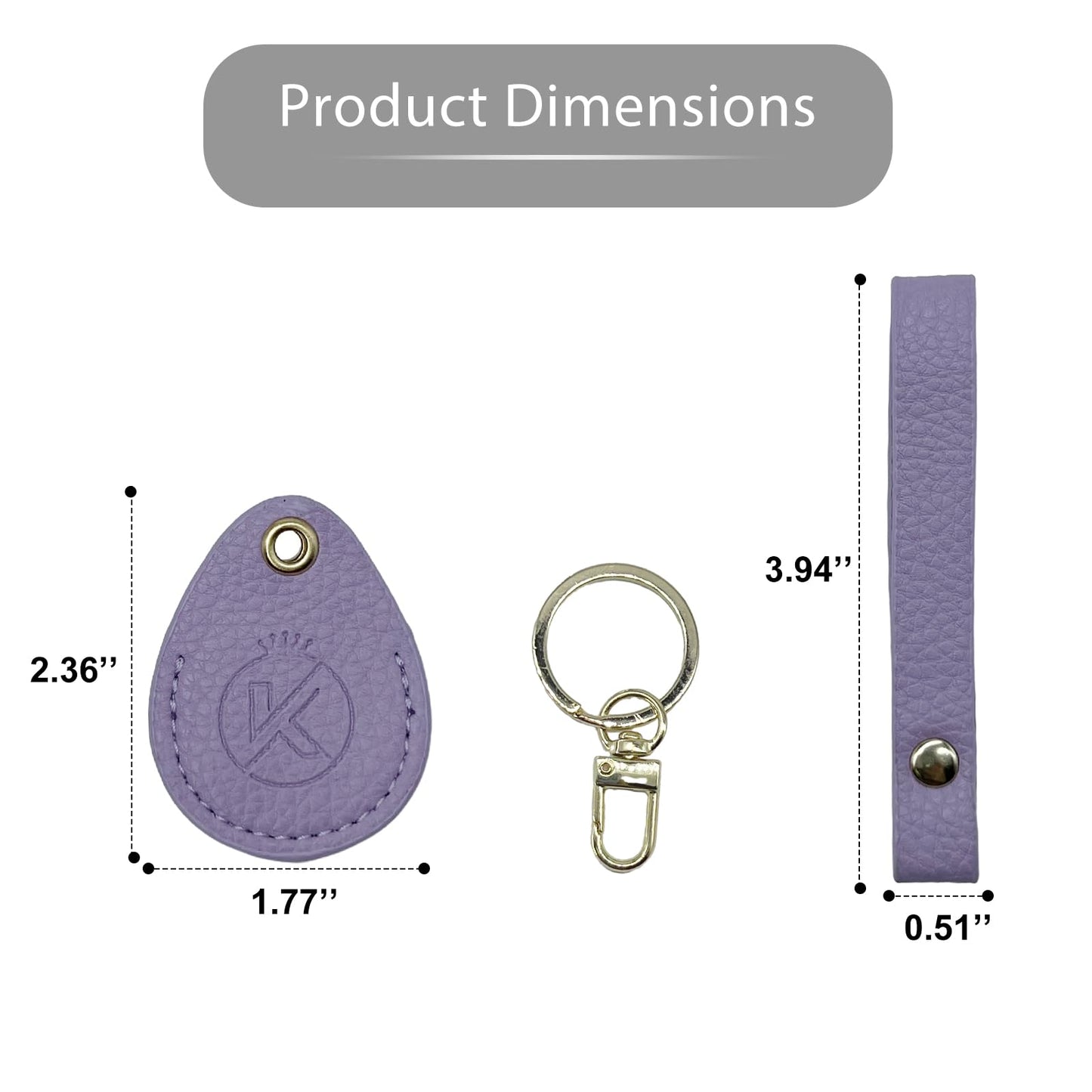 KRSURERICHER Leather Key Fob Holder, Access Card Key Chains RFID Protector, NFC Smart Key tag Case Keychain for Broken Key