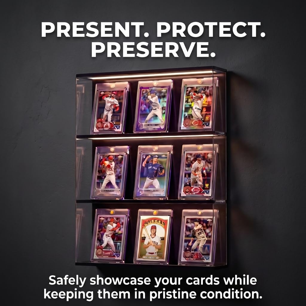 Magnetic Card Holder for Trading Cards | 35pt 100 Count | One Touch Card Holders Magnetic Protector Case Clear Acrylic for Sports, TCG, and Collectible Cards