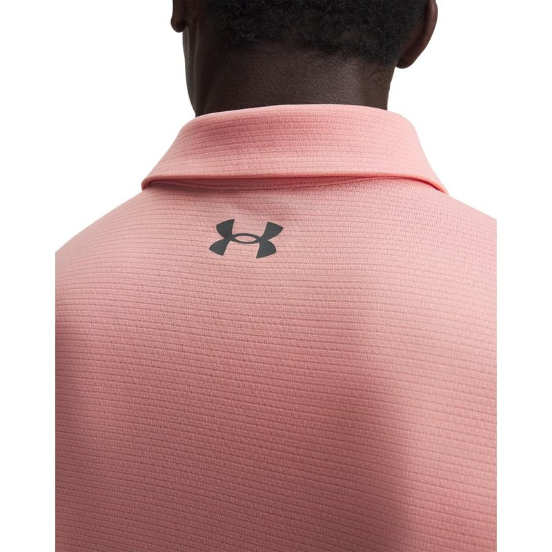 Under Armour Men's Tech Golf Polo, (603) Posh Pink / / Pitch Gray, Large Tall