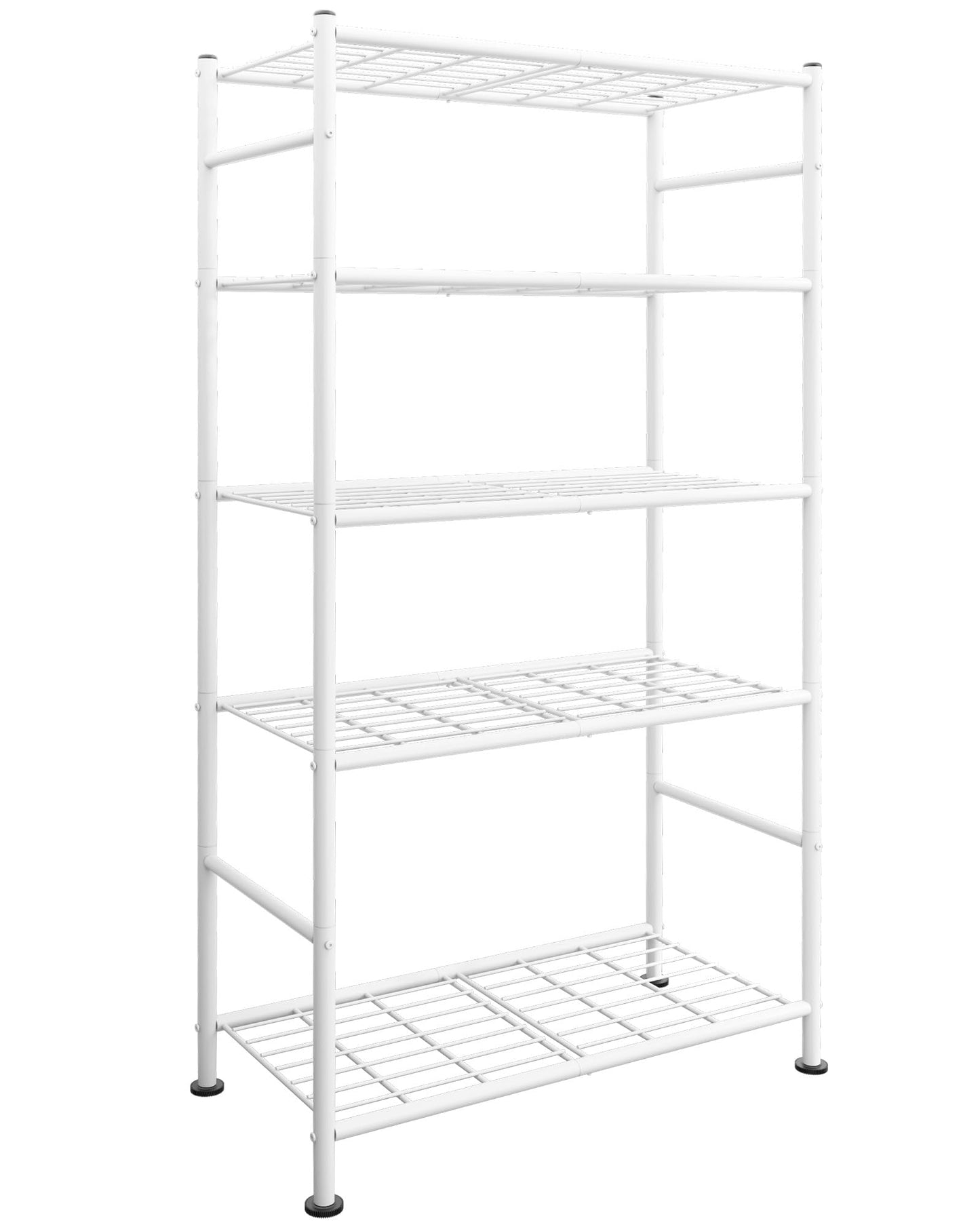 Storage Shelves - 5 Tier Shelf Organizer, Heavy Duty Garage Shelving Unit with Leveling Feet, Stable Metal Shelves Organizer for Pantry, Kitchen and Closet, 33.0" W x 12.6" D x 72.0" H, Black
