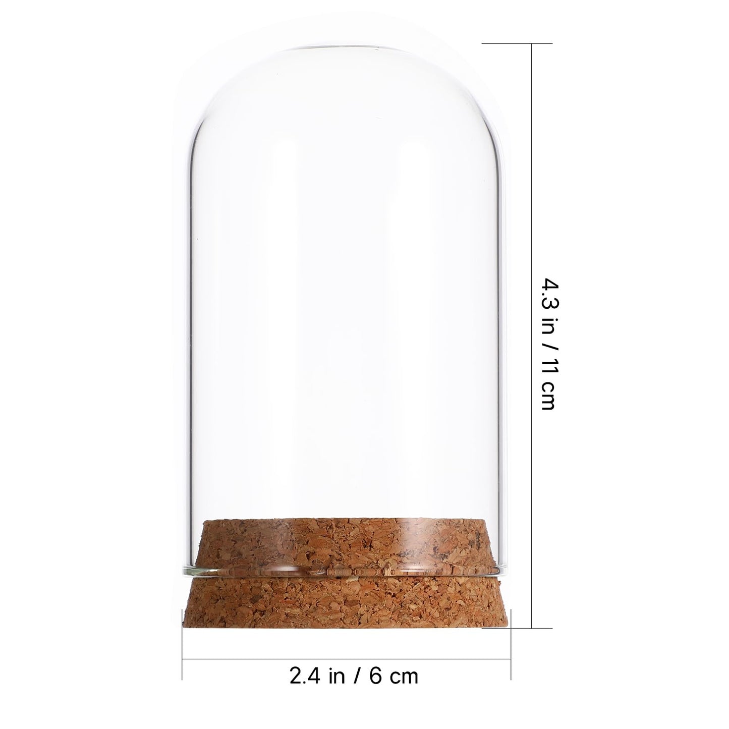 Ipetboom 5pcs Cloche Glass Dome Display Covers with Cork Base - Tabletop Centerpiece Bell Jar Showcase Terrarium for Eternal Flowers Gold Rose Micro Landscape Flower Plant Preserved - 3.9x2.4in