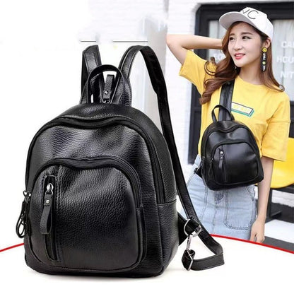 Women's Backpack,Women's Bag, Soft Leather Mini Waterproof Backpack