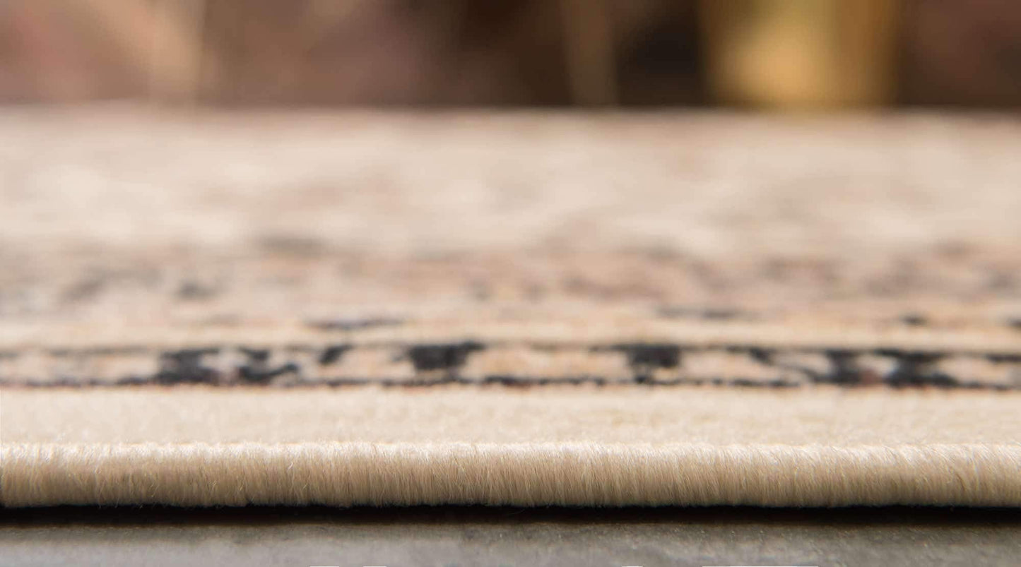 Unique Loom Sialk Hill Collection Area Rug - Washington (5' 3" x 8' Rectangle Ivory/Black)