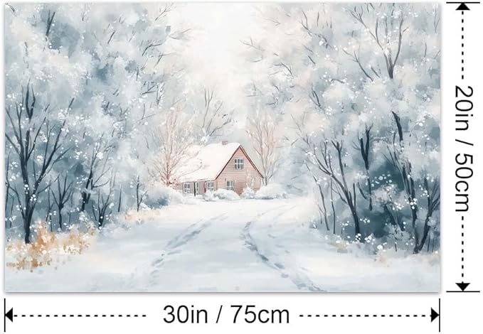 Yesad Winter Wall Art, Winter Forest Canvas Prints Country Wall Art Rustic Wall Décor for Living Room Bedroom Farmhouse Decorations Landscape Pictures Prints Nature Poster (Unframed,30”x20”, Winter)