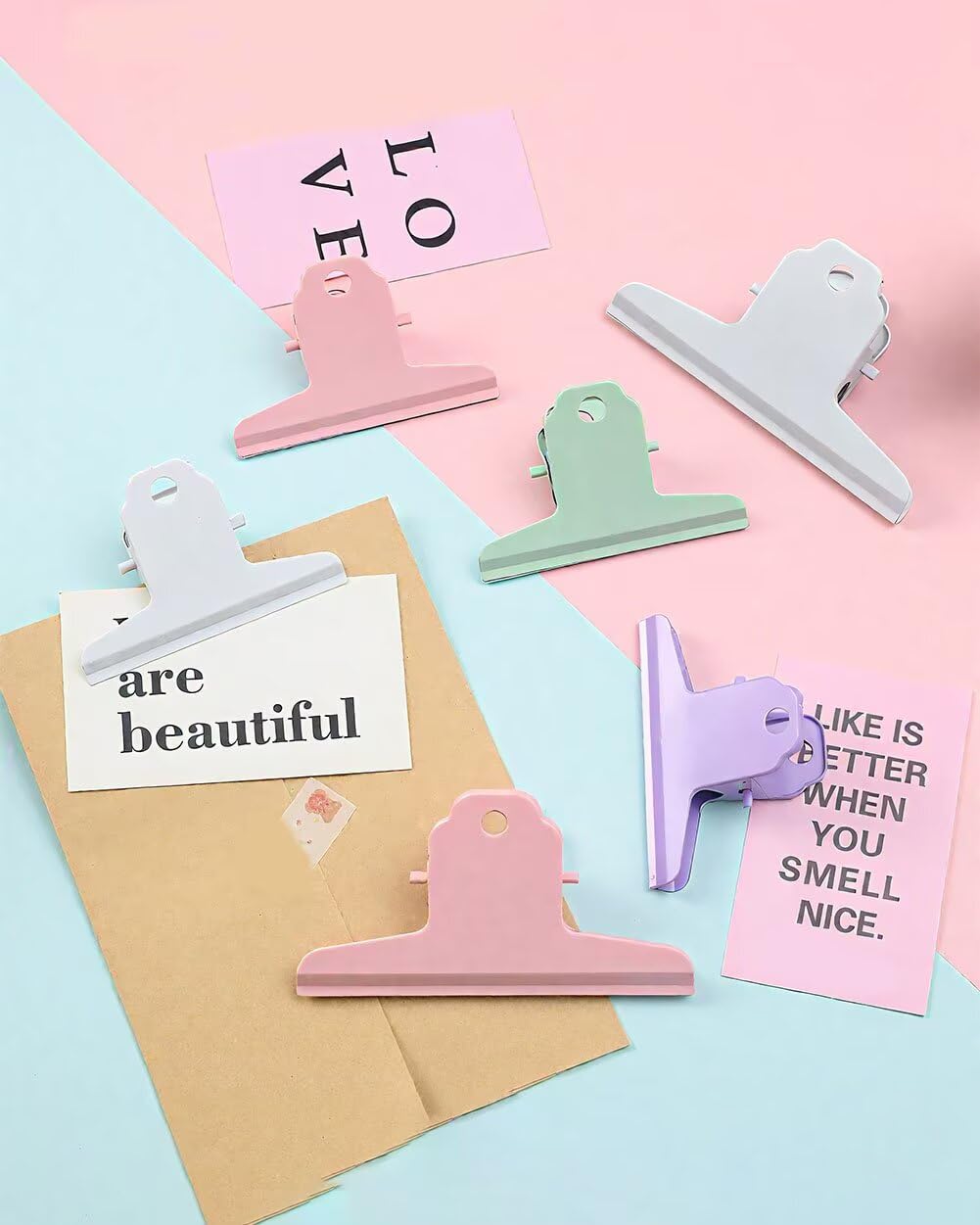 2PCS Extra Large Binder Clips Metal Bulldog Clips Large Paper Clamps Holder Chip Clips for Home School Office Drawing Bag White 4inch