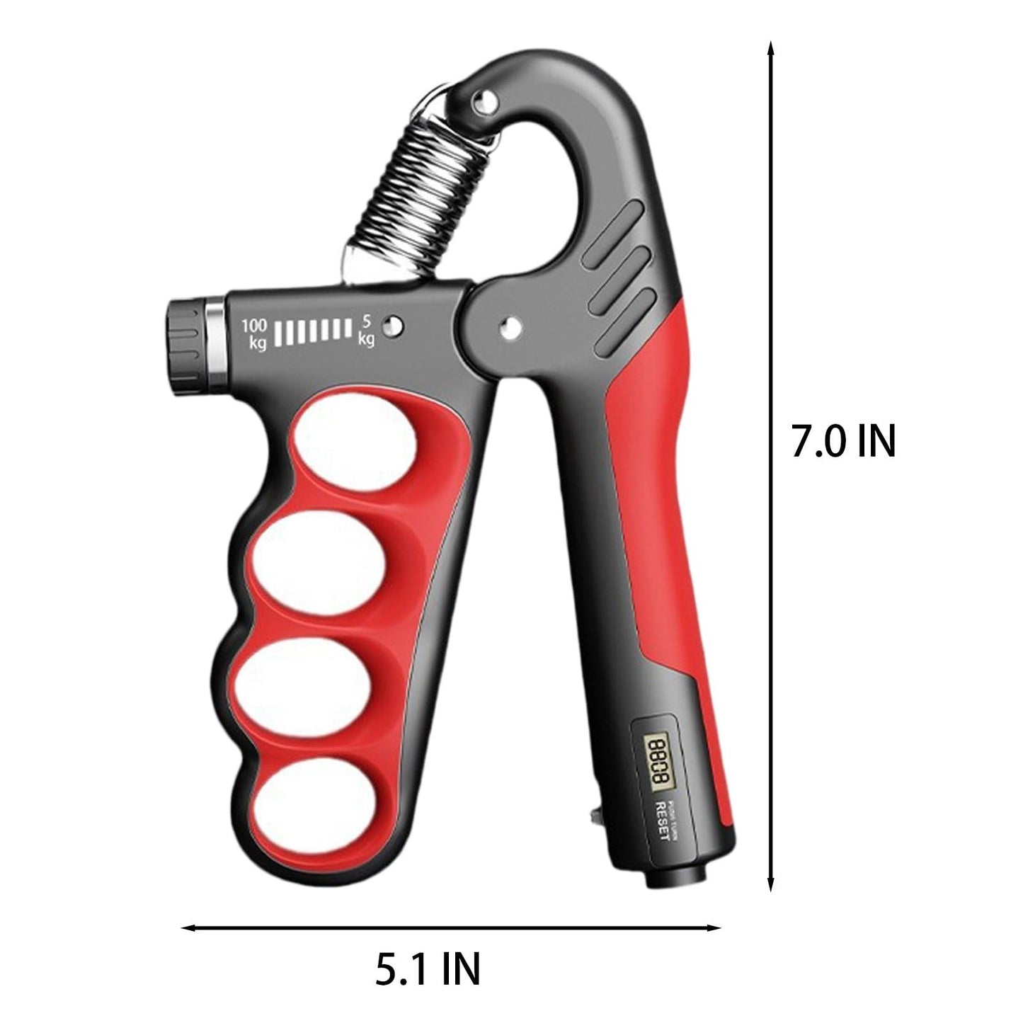 Hautrely 2PACK Grip Strength Trainer, 5-100KG (11-220 LB) Adjustable Resistance Forearm Hand Gripper Strengthener with Counter, Hand Wrist Exercise Workout Equipment for Home/Office Gym (Red)