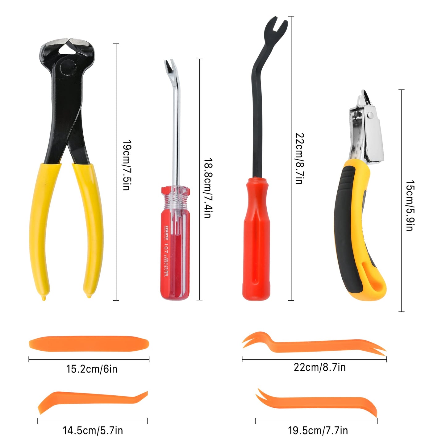 Aemygo 8 Pcs Upholstery and Construction Staple Remover, Tack and Nail Puller for Easily Removing All Kinds Staples, Carpet Remover for Furniture Floor Photo Frame Carton