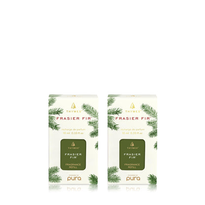 Thymes Pura Refills – 2 Pack of Oil Diffuser Scents – Long-Lasting Pura Diffuser Refills – Premium Home Fragrance – Notes Siberian Fir Needles, Cedarwood & Sandalwood (Frasier Fir, Pack of 2)