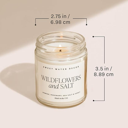 Sweet Water Decor Sunday Brunch Candle - Soy Apple, Bourbon, and Maple Candles for Home - 9oz Clear Jar + Gold Lid, 40+ Hour Burn Time, Made in The USA - Summer Candle