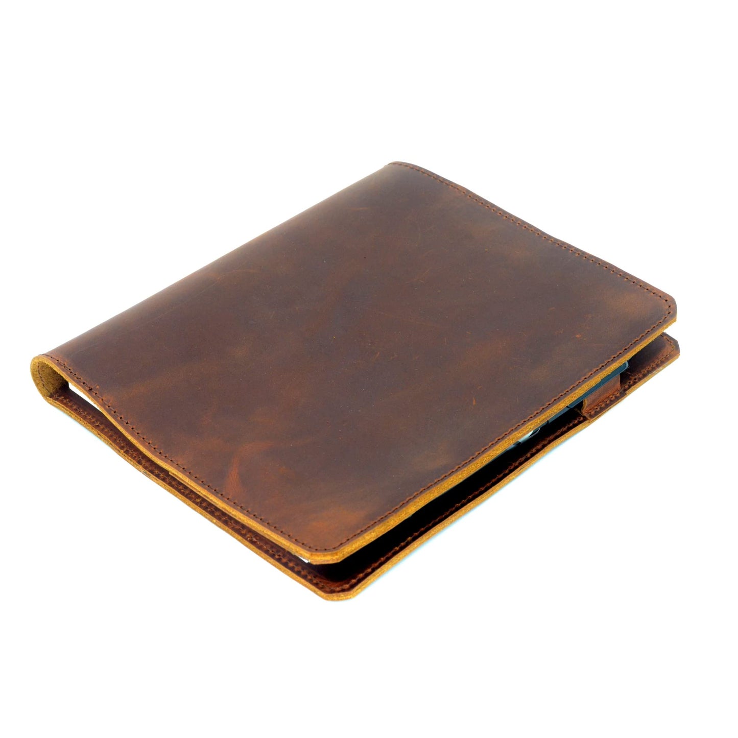 JJNUSA Leather Cover Compatible With Tops The Legal Pad Writing Pads 5" x 8", Legal Rule, Notebooks Distressed Genuine A5 Leather Cover 5" x 8", Brown