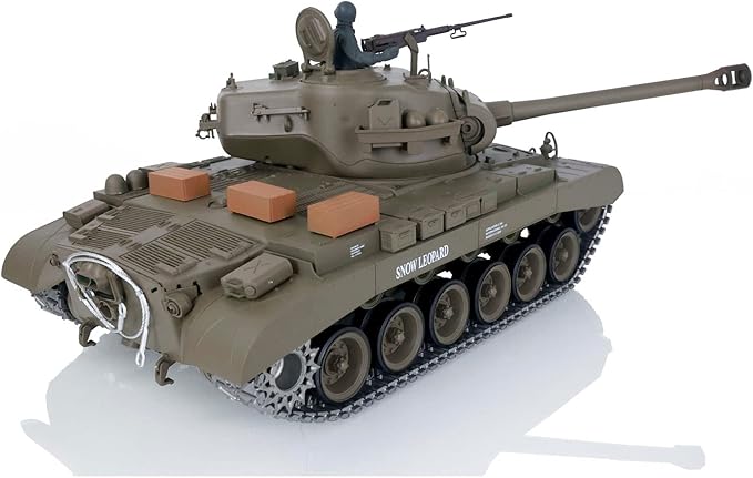Heng Long US in Stock 1/16 Scale 7.0 Upgraded M26 Pershing RTR RC Tank 3838 Metal Tracks Smoke Generator 340° Rotating Turret Infrared Combat Lifting Barrel Light Sound Airsoft Tank