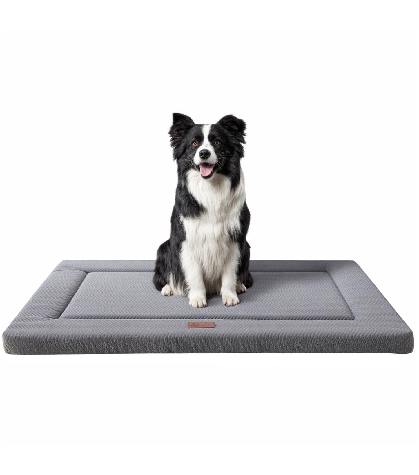 WESTERN HOME Dog Bed for Crate, Medium/Large Dogs Crate Bed with Soft Wavy Plush Comfortable Anti-Slip Kennel Pad Washable Pet Beds Mat for Dogs & Cats, Grey