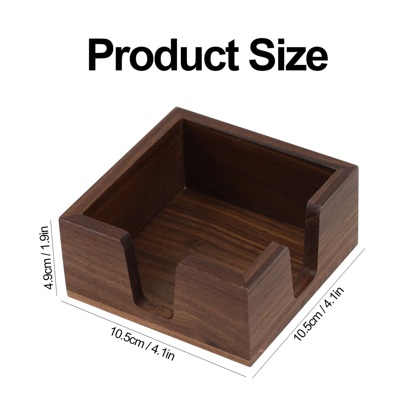 Wood Sticky Note Holder, Self Stick Note Pad Holder, Post It Note Dispenser Desk Organizer Walnut Wood Office Desk Accessories for School Office Desk Supplies - Black