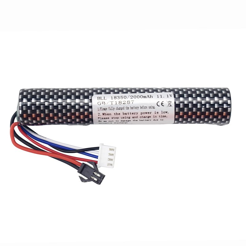 MOONZON 3S 11.1V 2000mAh Li-ion Battery with SM-2P Plug Connector Whith Adapter and USB Charging Cable, Suitable for Airsoft Gel Water Droplet Blaster Air Gun Gel Ball Shock Wave Spare Battery
