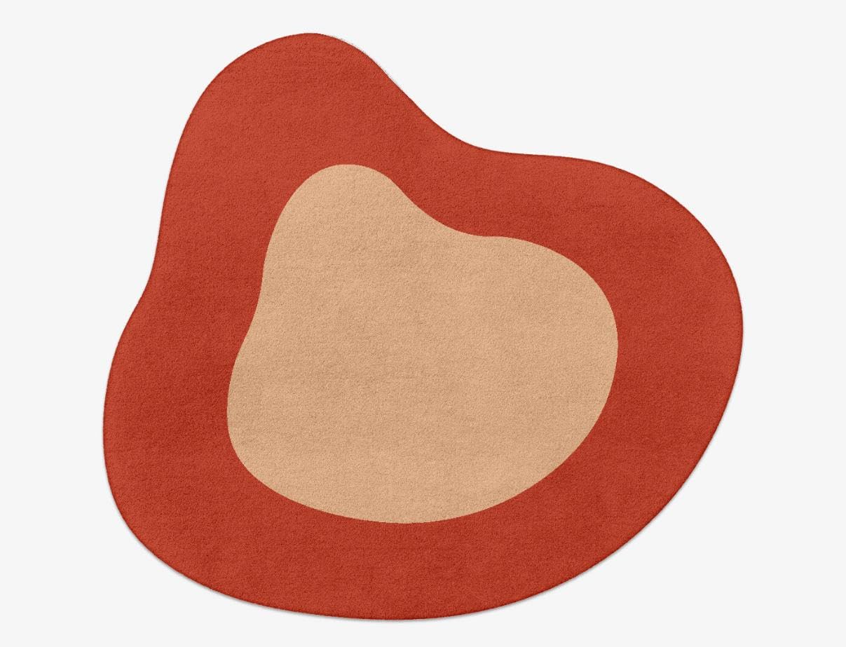 Irregular Shaped Area Rug Red Beige Modern Abstract 6ft Washable Rug for Dining Room Bedroom Living Room Faux Wool Aesthetic Carpet Ultra Soft Kitchen Non Slip Runner Rugs