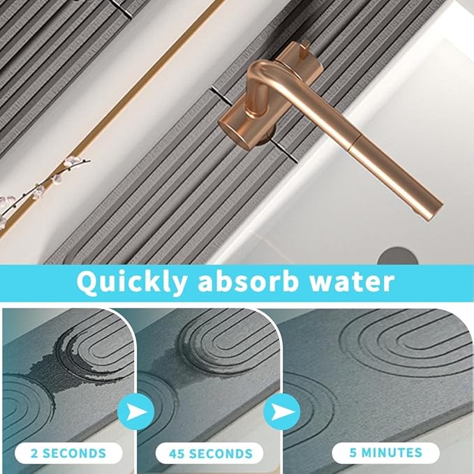 Diatomite kitchen sink splash guard behind faucet